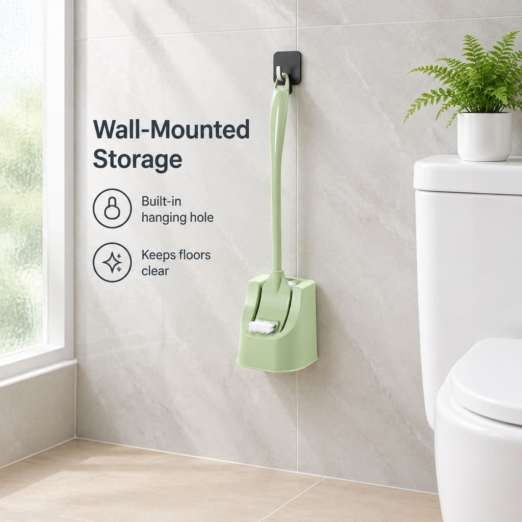 Toilet Cleaning Brush Set Soft Bristle Long Handle Bathroom Toilet Brush