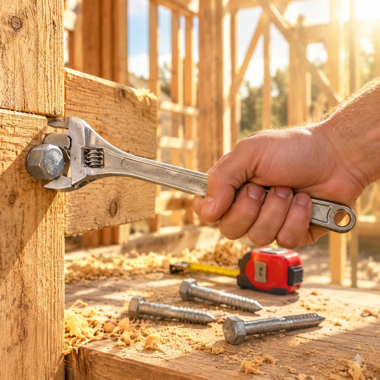 Professional-grade multi-size wrench in use