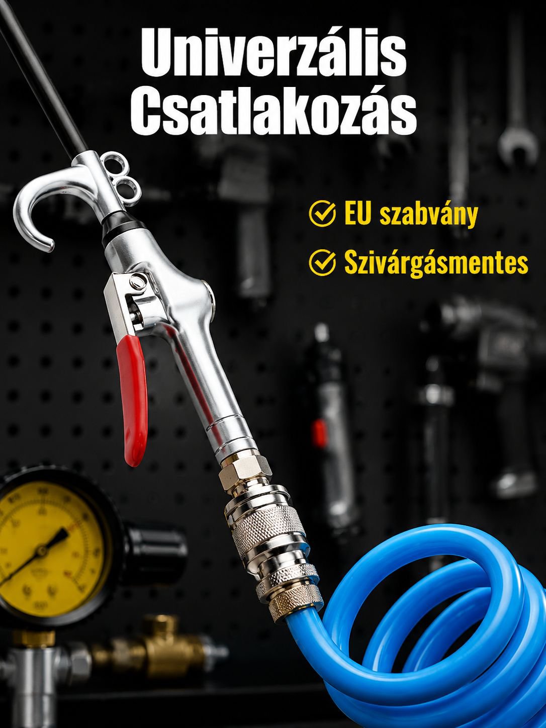Erős, nagynyomású pneumatikus portisztító pisztoly