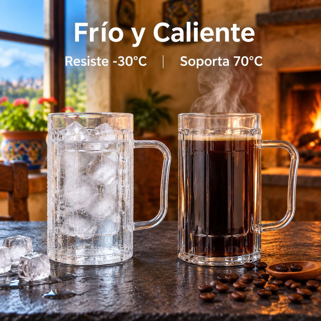 Jarra de Cerveza Acrílica Plástico PET 500ml con Asa para KTV Bar