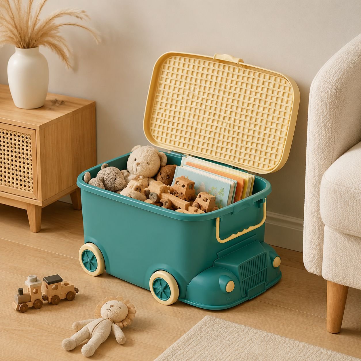 Train-Shaped Kids Toy Storage Bin