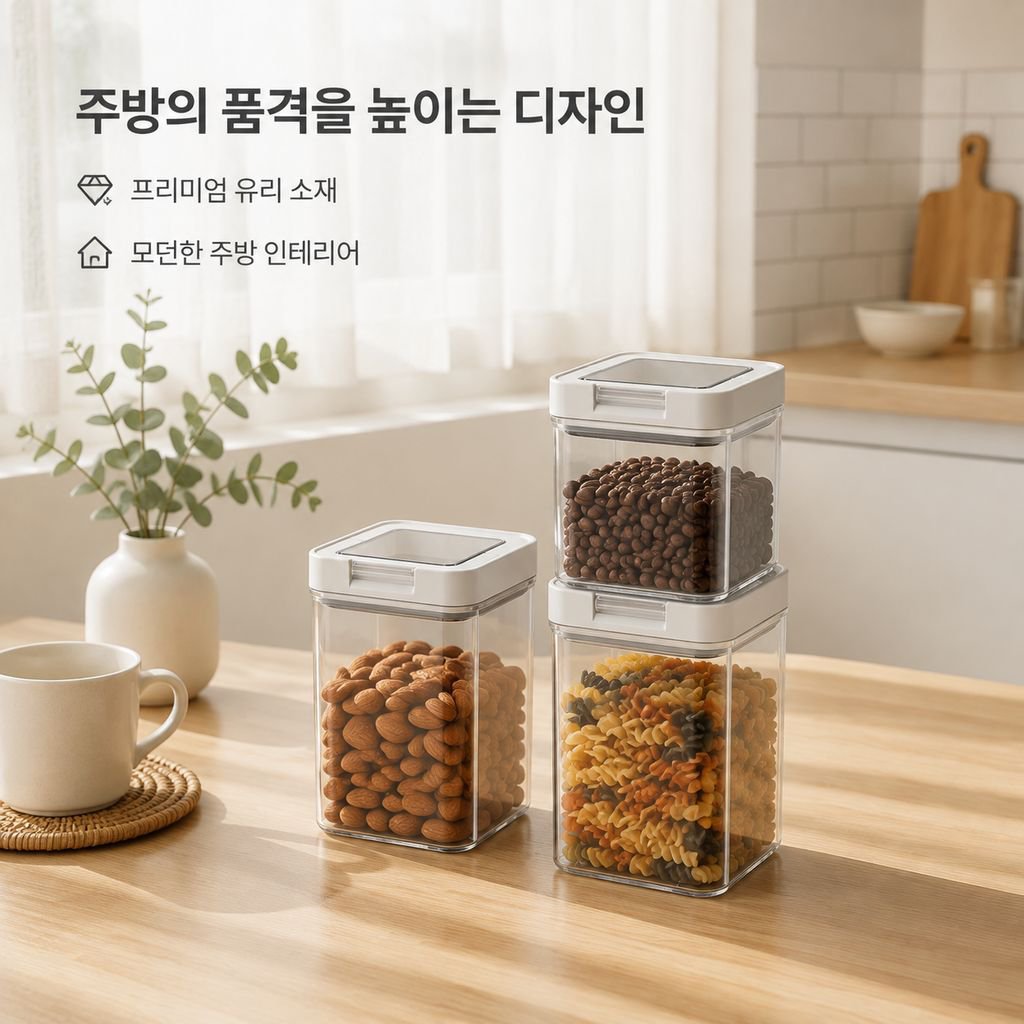 식품용 밀폐 유리 저장 용기