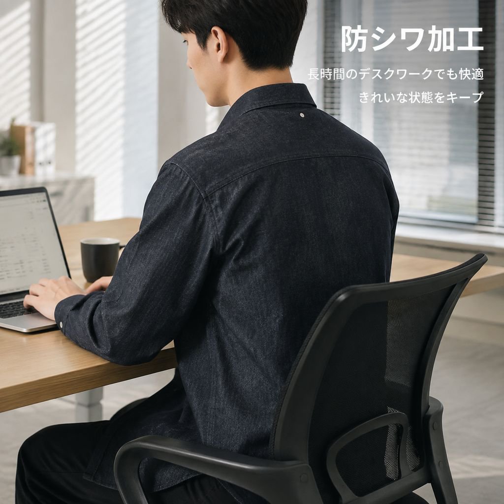 メンズルーズカジュアル長袖シャツ