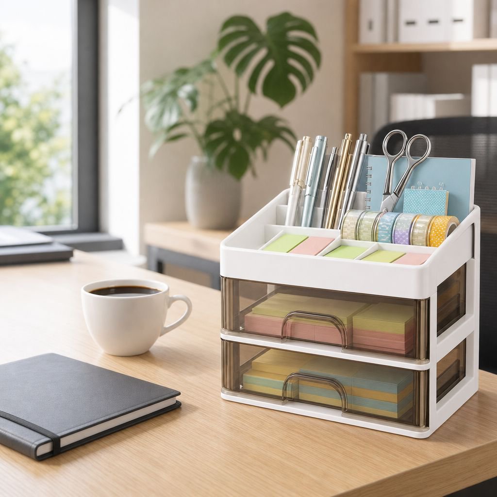 Schubladen-Typ Desktop-Aufbewahrungsbox Büro Schreibtisch Aufbewahrungsbox für Schreibwaren und Kosm