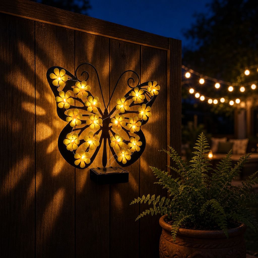 Durable Solar Butterfly Garden Wall Light