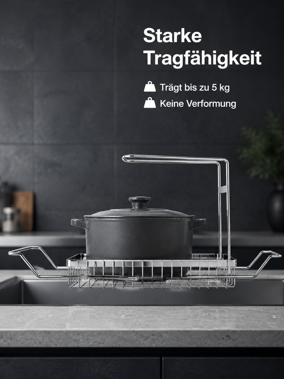 Multifunktionales Abtropfregal für die Küche