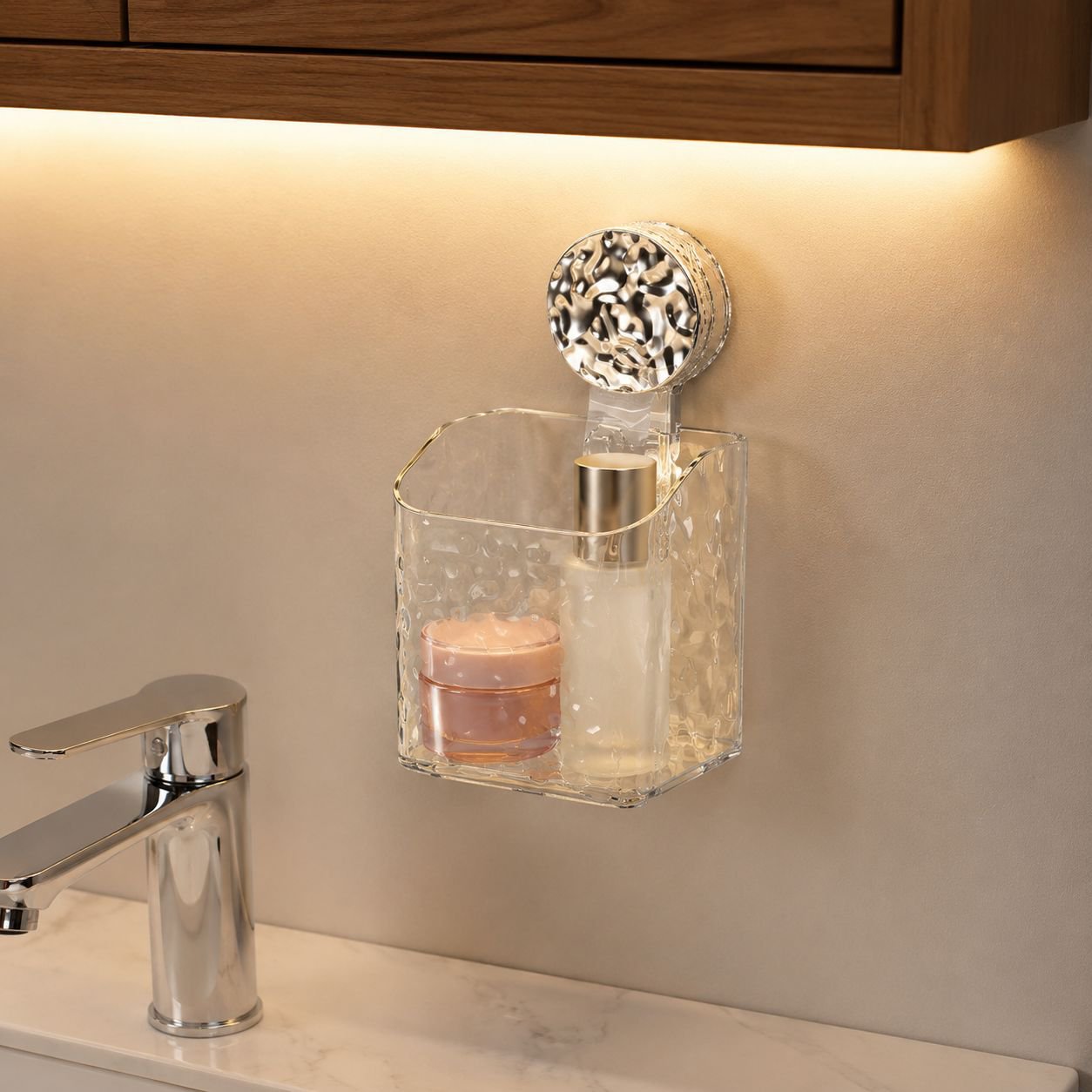 Home Suction Cup Glacier Pattern Makeup Organizer