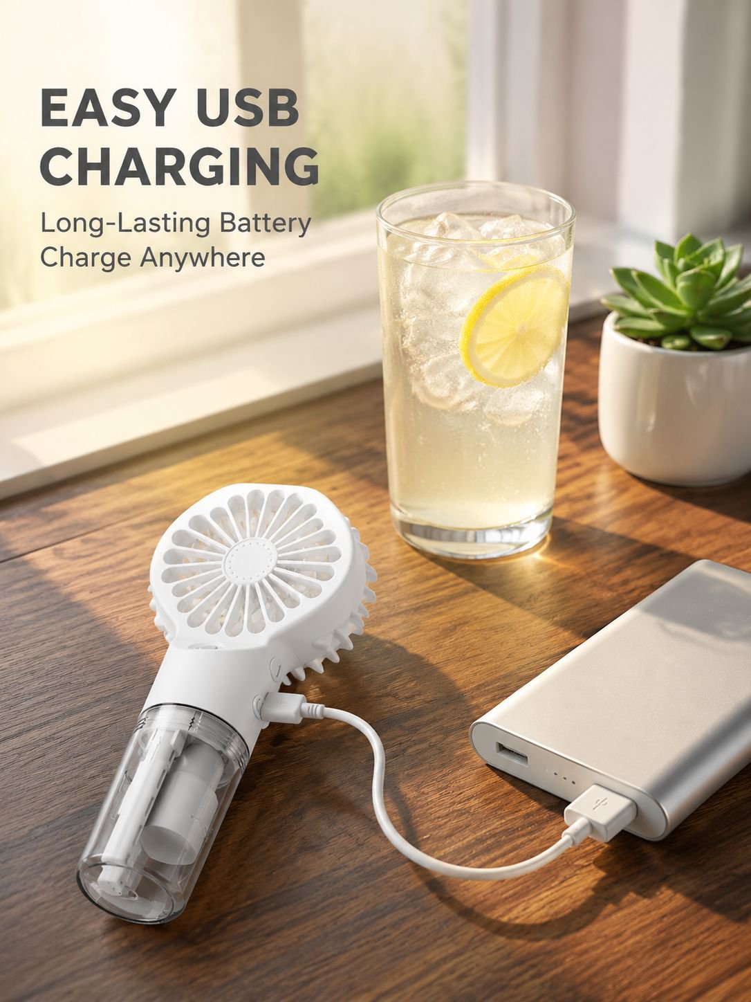 Portable Mist Humidifying Handheld Mini Rechargeable Small Air Conditioner Fan