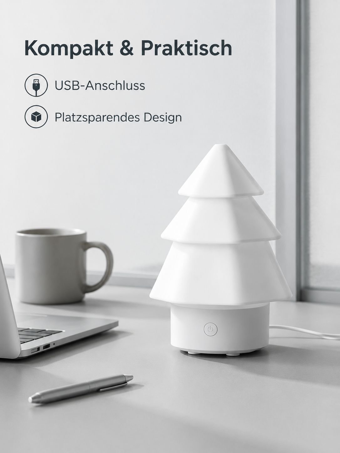 Aroma Diffusor in Weihnachtsbaumform mit automatischer Abschaltung, USB-betriebene Nachtlampe