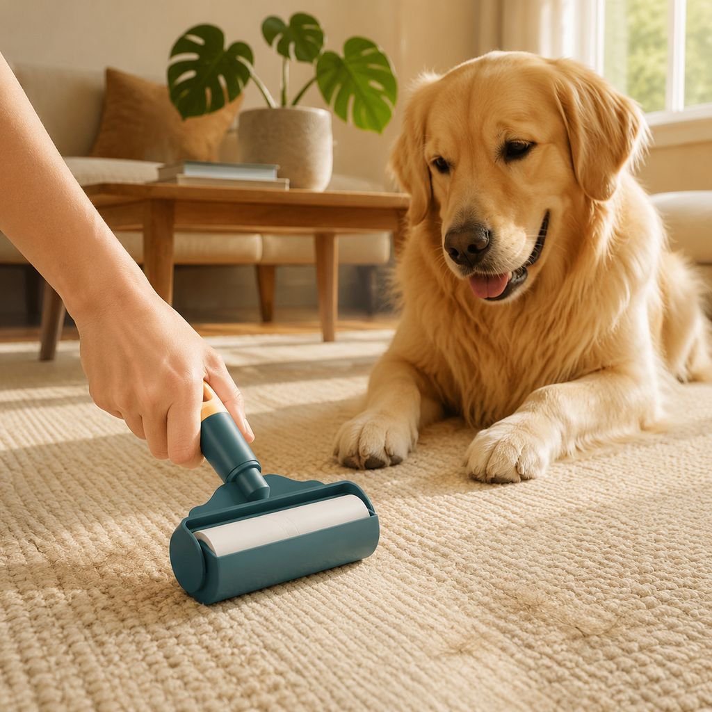 Efficient removal of pet hair from fabric