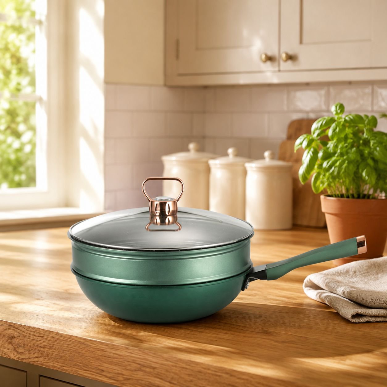 Multi-functional Maifan Stone Nonstick Skillet
