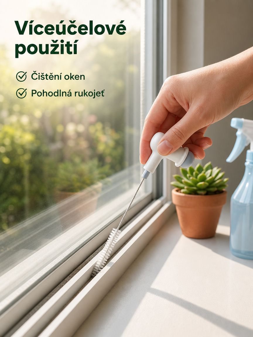 Kreativní čisticí kartáč na mezery ve tvaru hrášku, ohebný
