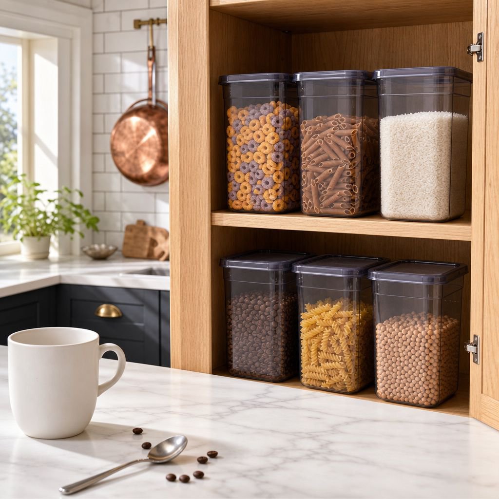 Stackable Fridge Storage Bin with Plastic Handle