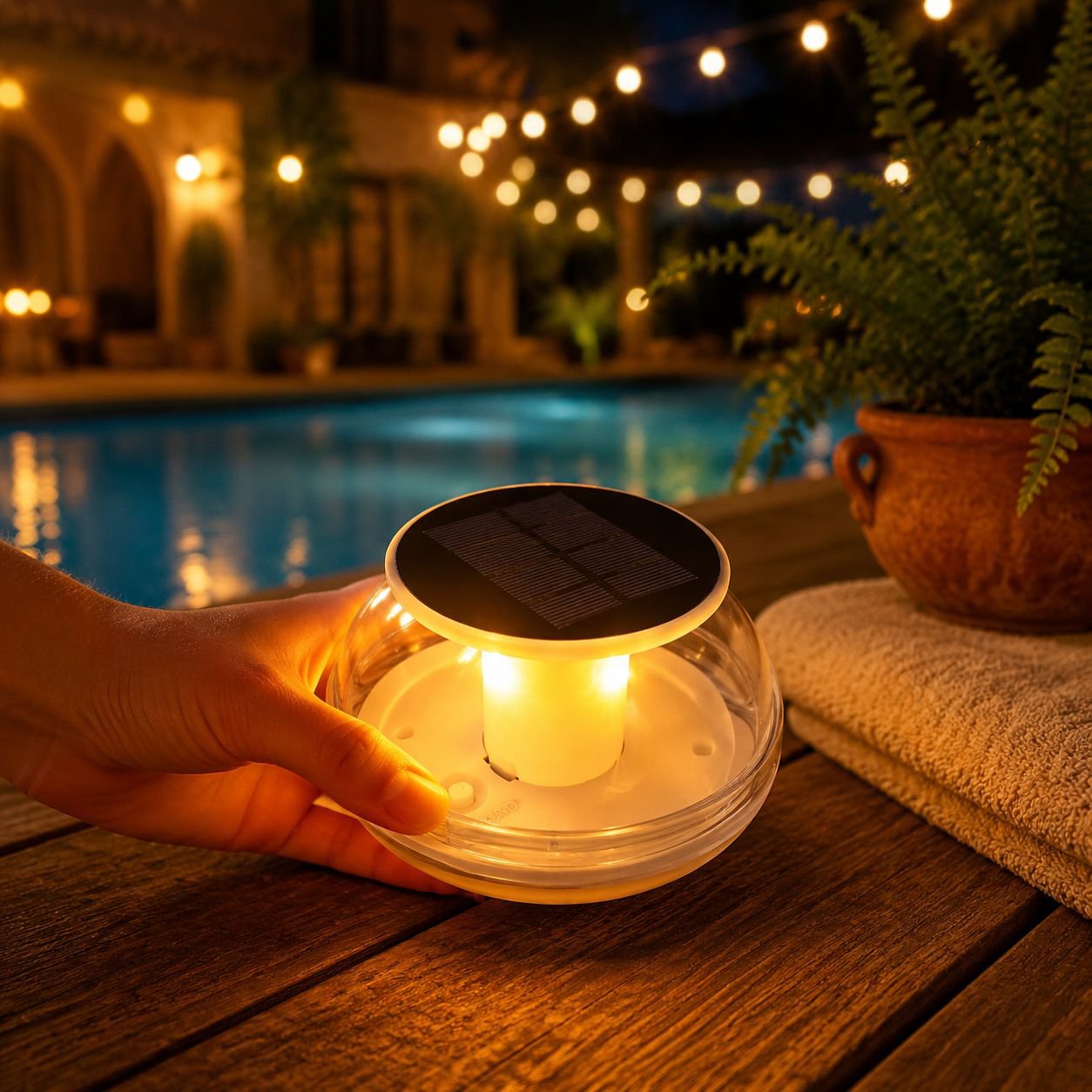 Luces LED flotantes solares para exteriores, decorativas para estanques y piscinas