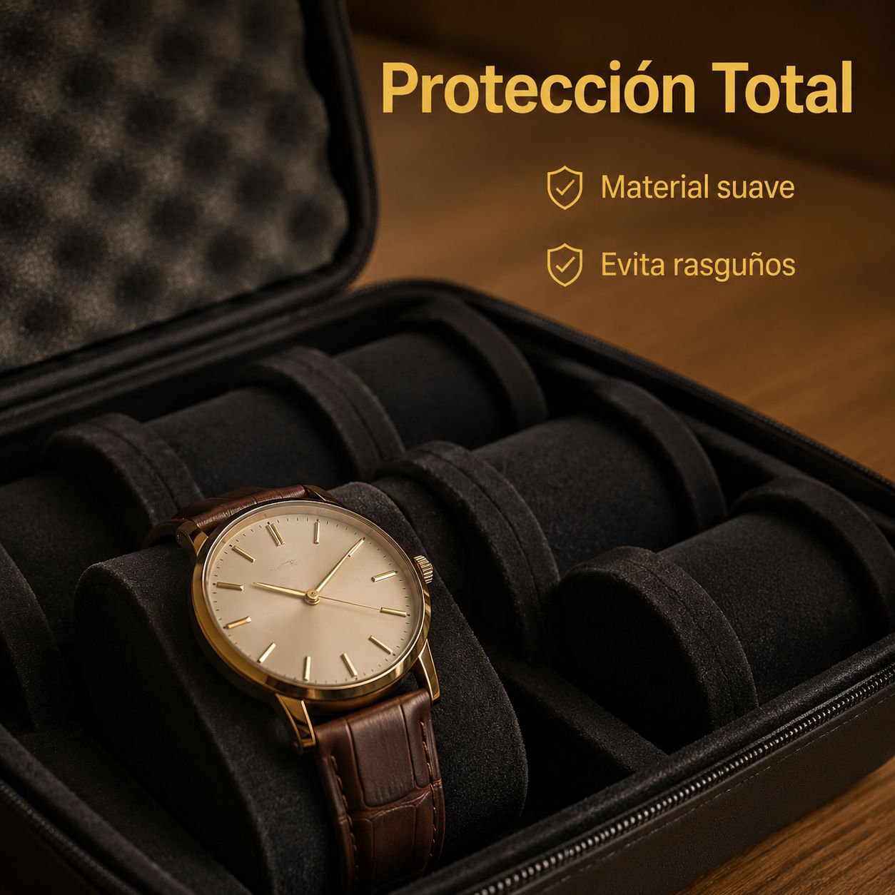 Compatible con cajas de almacenamiento de relojes de 15 ranuras.
