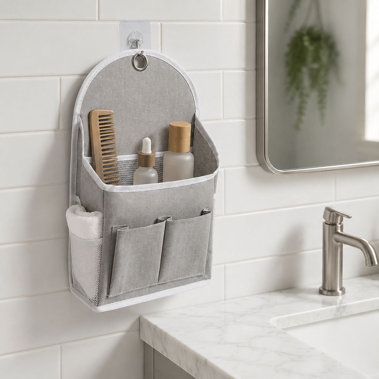 Wall Hanging Burlap Storage Bag, Over-the-door Multi-purpose Organizer