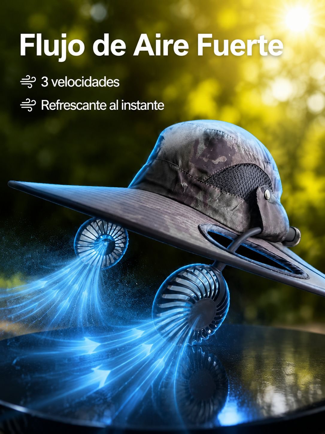Sombrero de pescador de verano camuflajeado, protección solar y colores variados