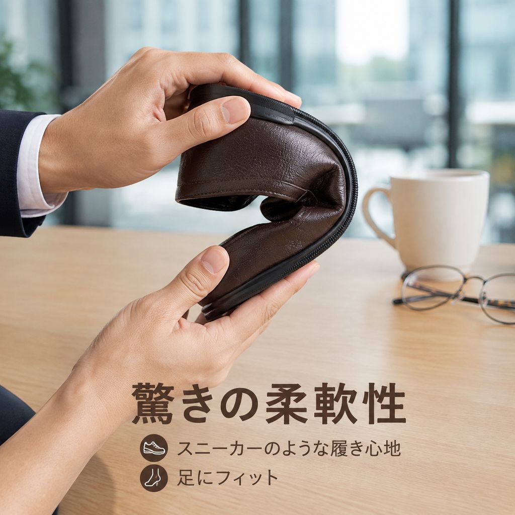 メンズソフト底滑り止め牛革ビジネススニーカー