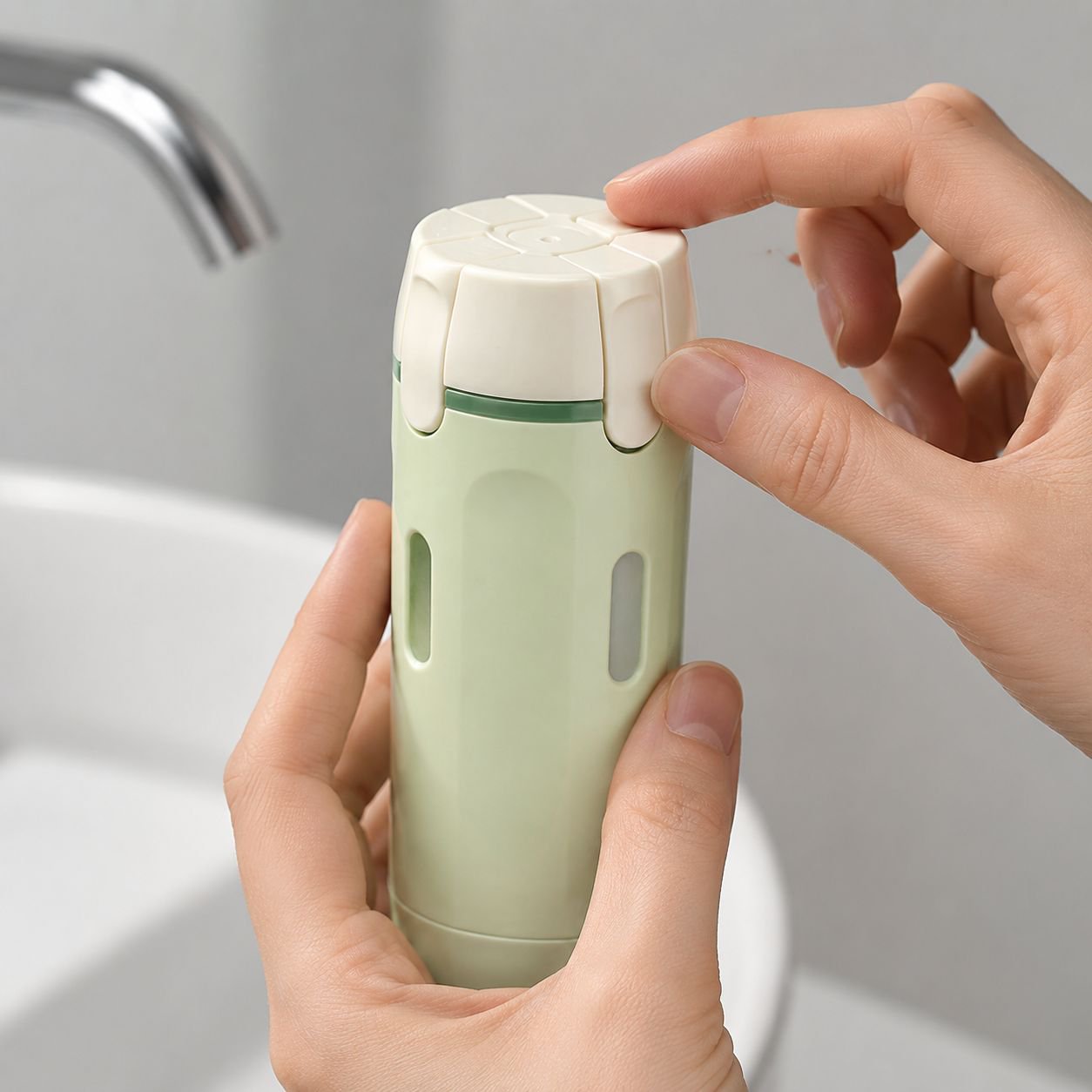 Multi-functional Travel Toiletry Dispenser Bottle with four compartments