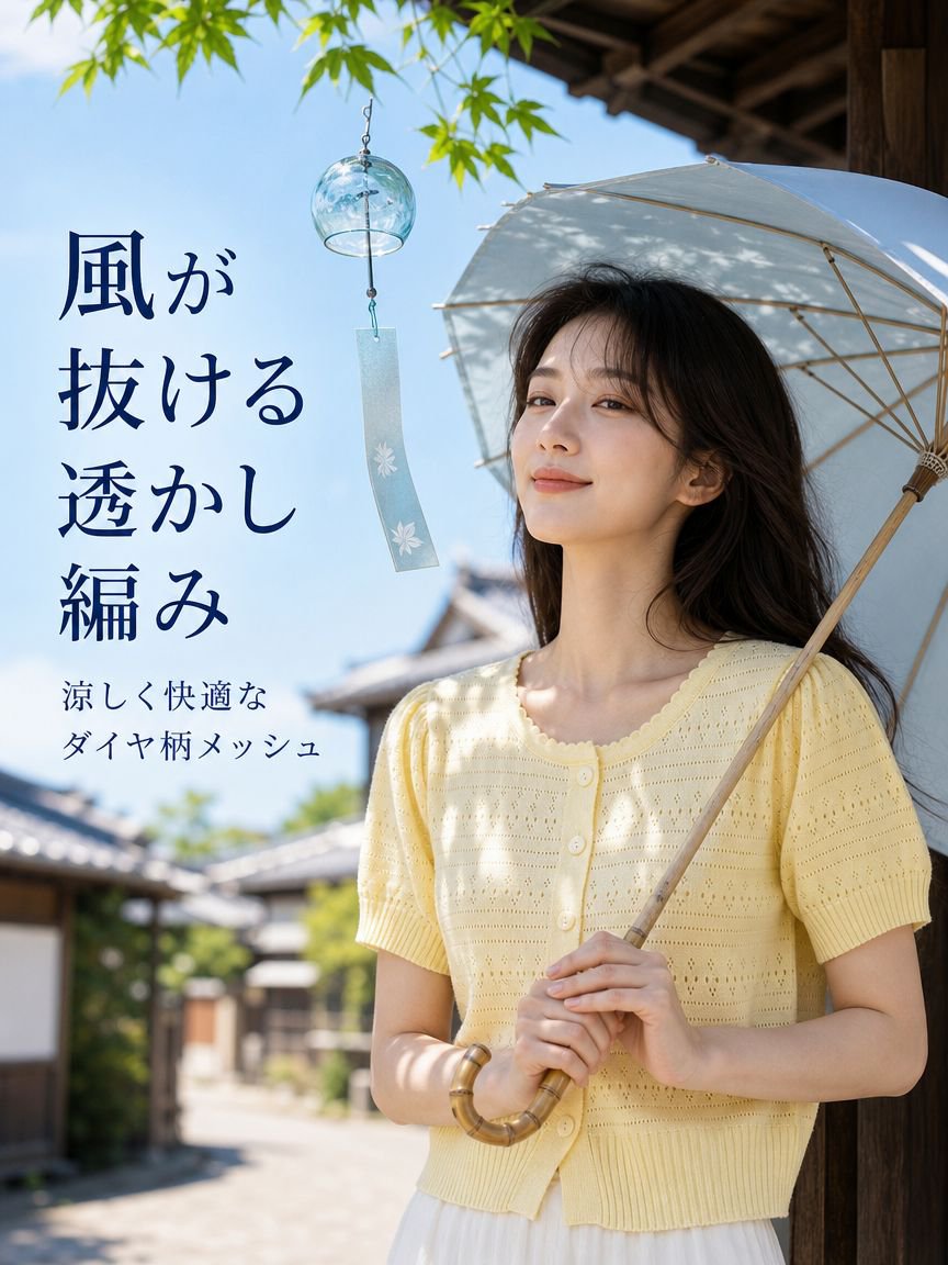 春夏にぴったりなイエローカーディガン素材感