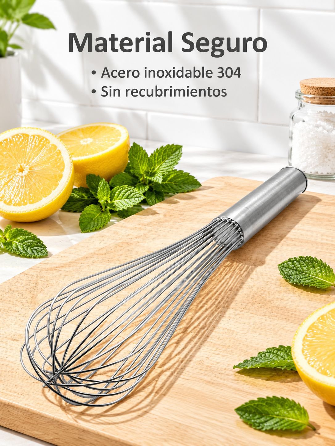 Mini batidor manual de acero inoxidable