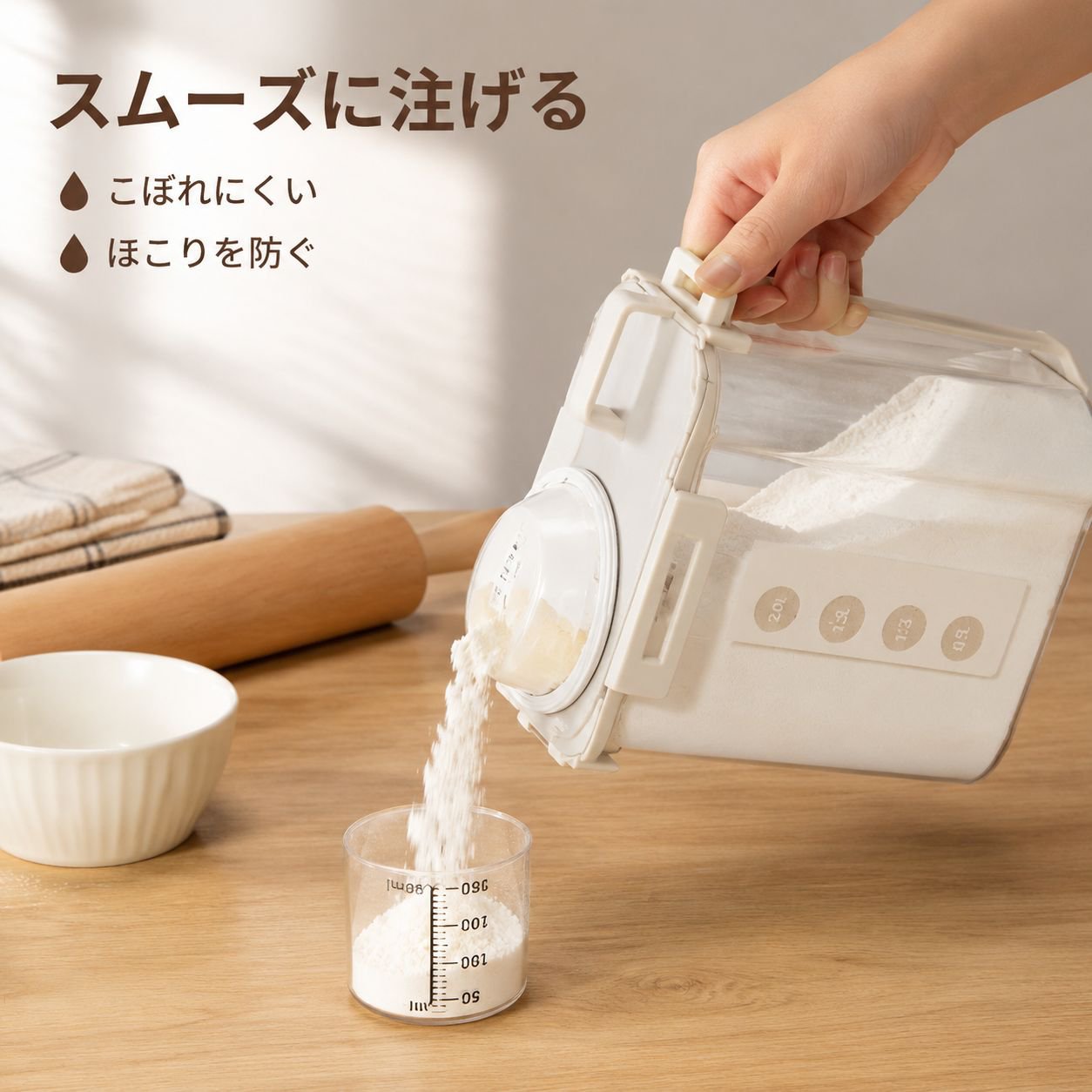 防湿密封小麦粉保存容器