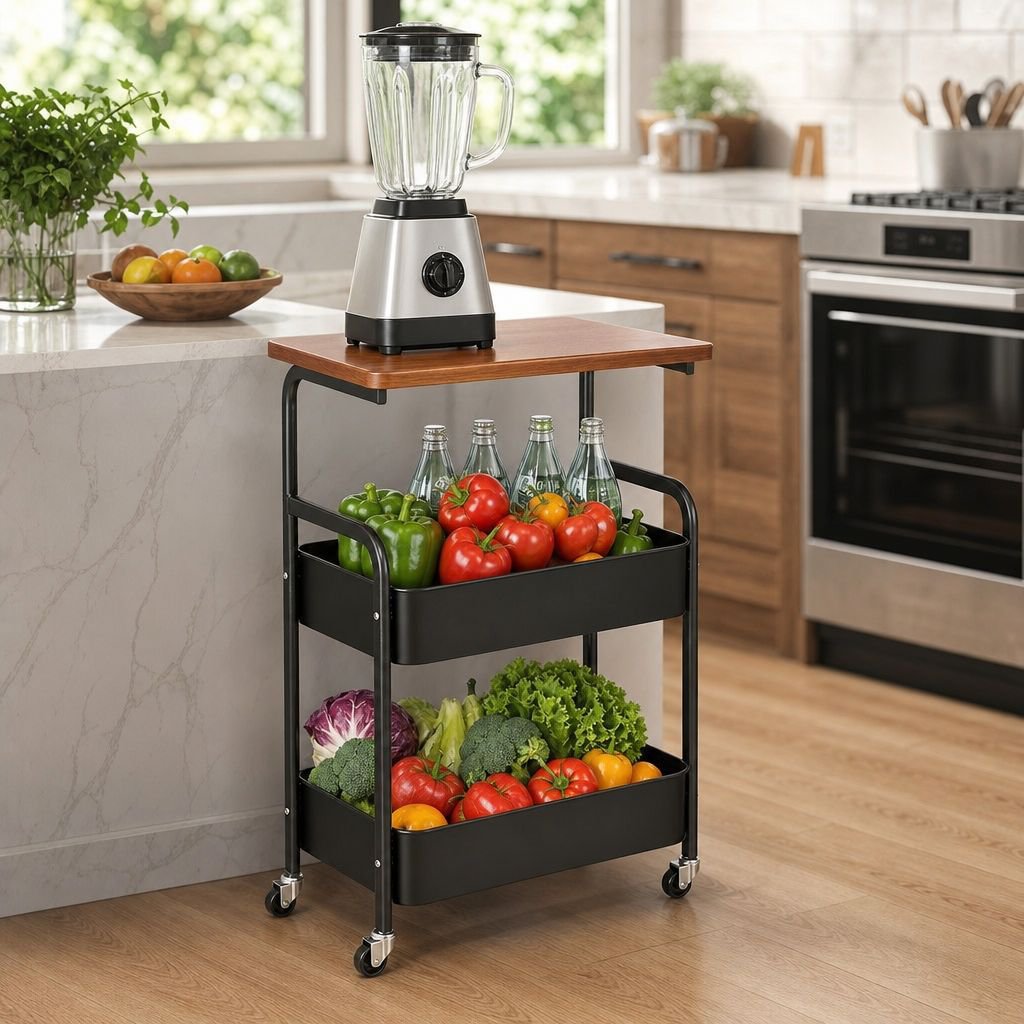 Simple Multi-layer Snack Storage Trolley for Bedroom and Living Room