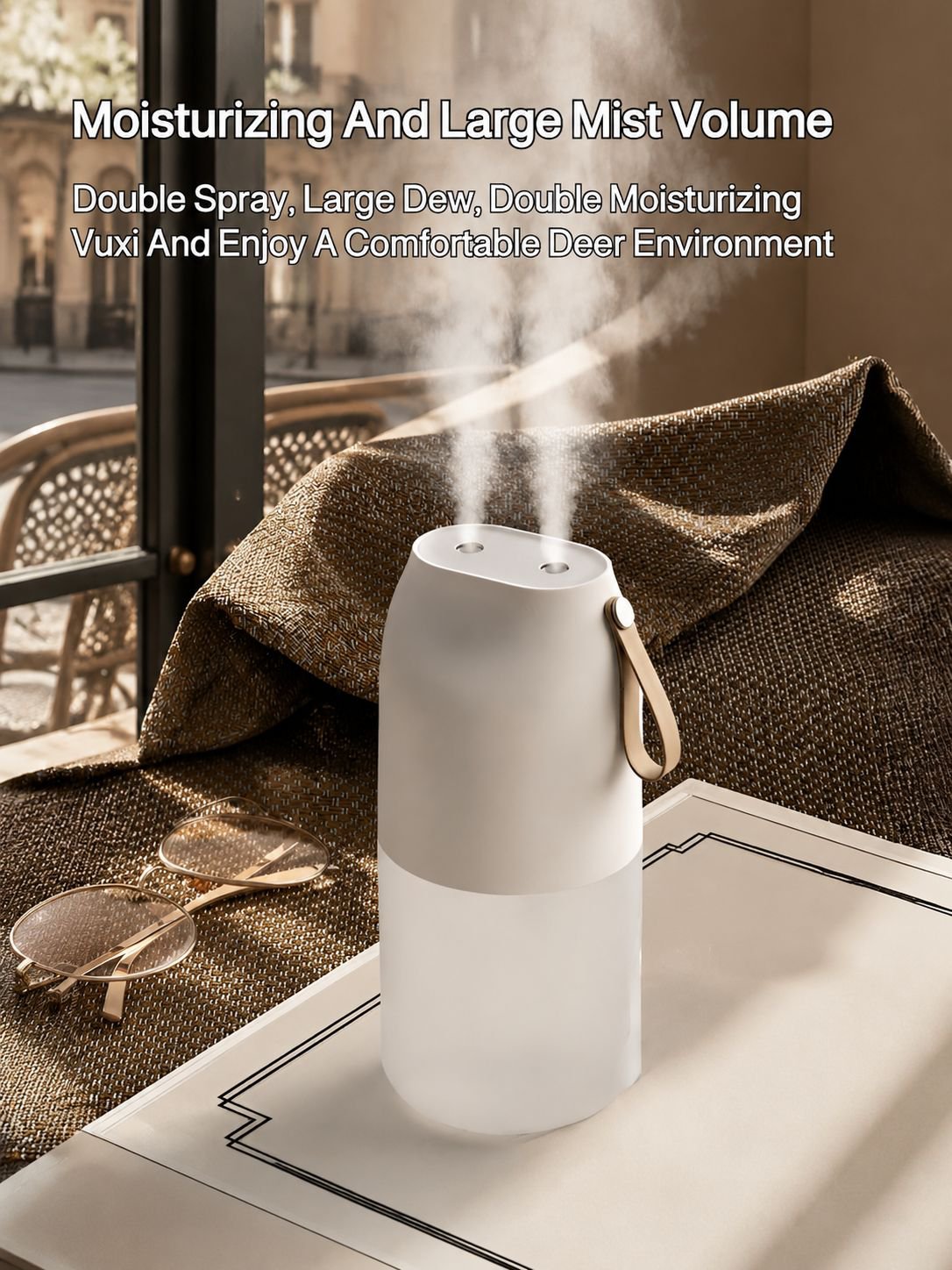 Humidificateur portable à double buse USB, atomiseur d'eau et d'aromathérapie