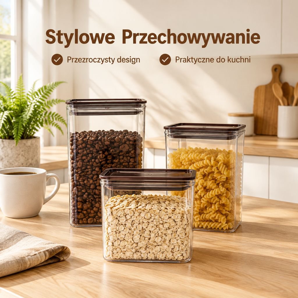 Wielofunkcyjny pojemnik hermetyczny na proszek owocowy i ziarna kawy