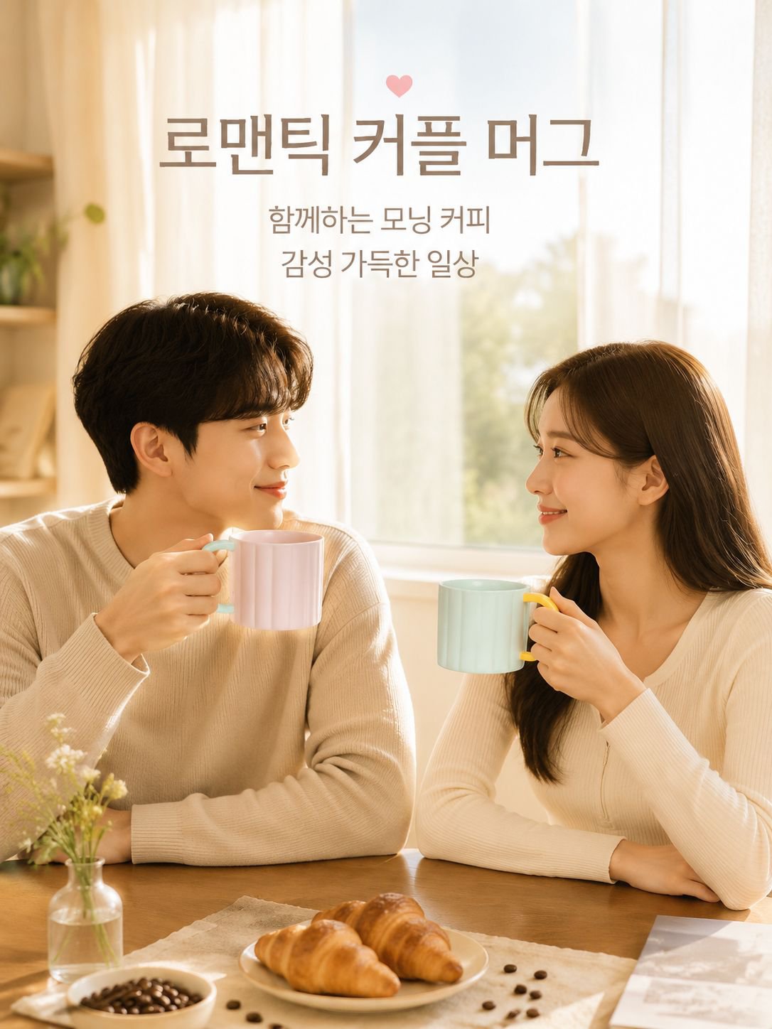 커플용 마카롱 세라믹 컵 트렌디 창의적 머그