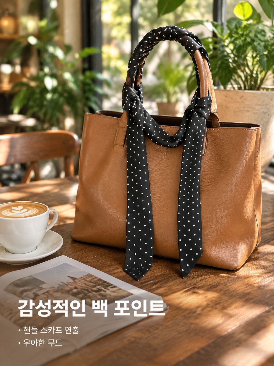 고급 한국 스타일 도트 무늬 실크 스카프