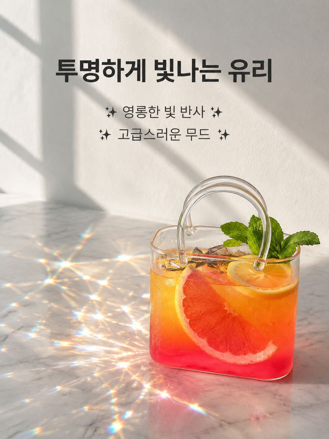 핸드백 모양 유리컵