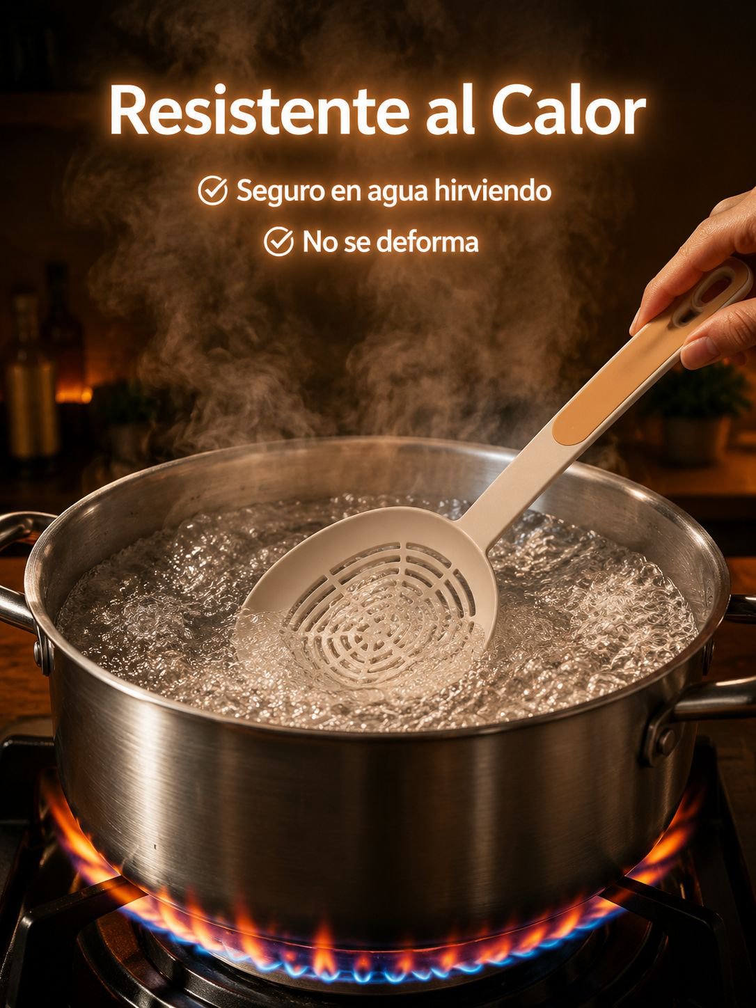 Cuchara escurridora para pasta de cocina