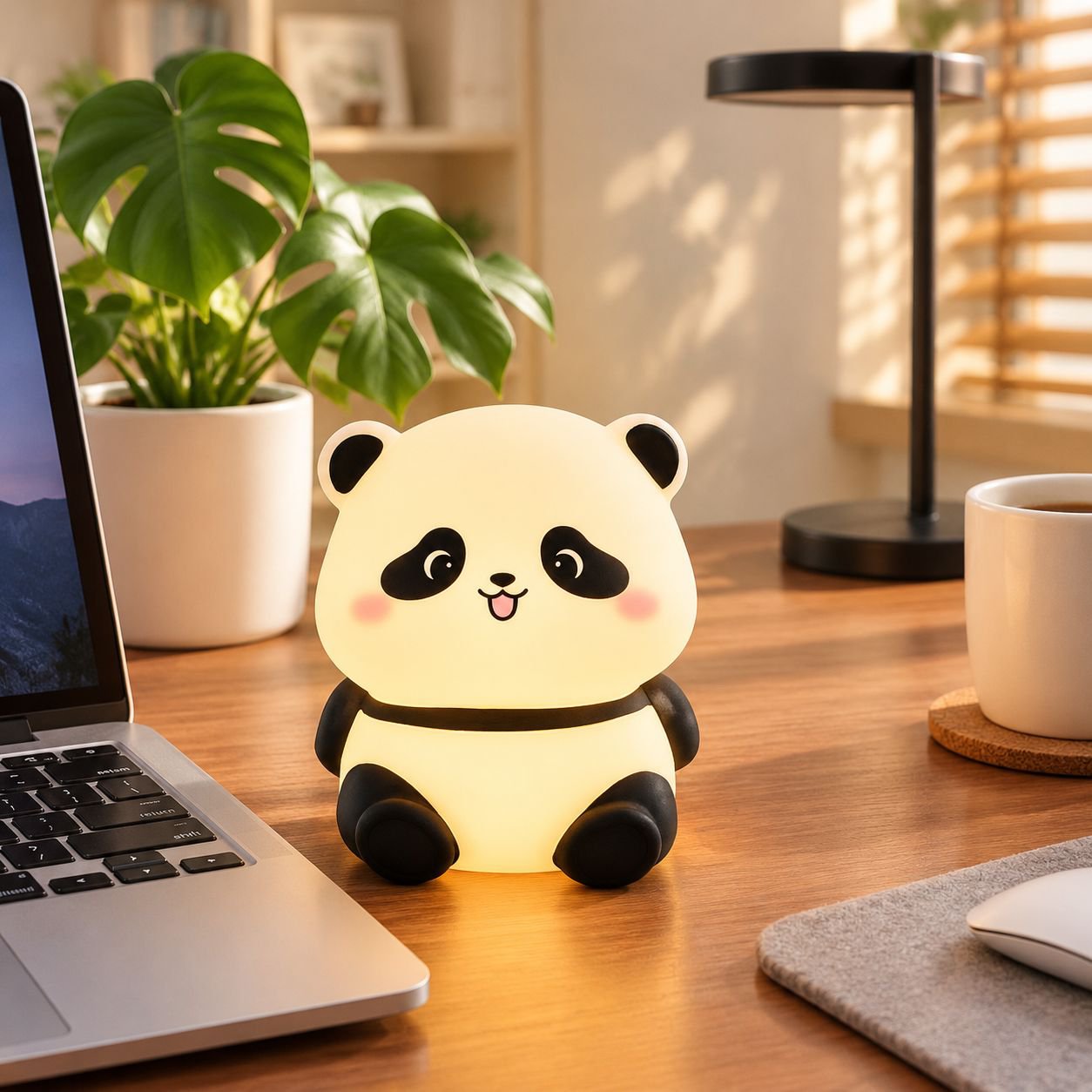 Creative Panda Shaped Hanger with Light Practical Decoration