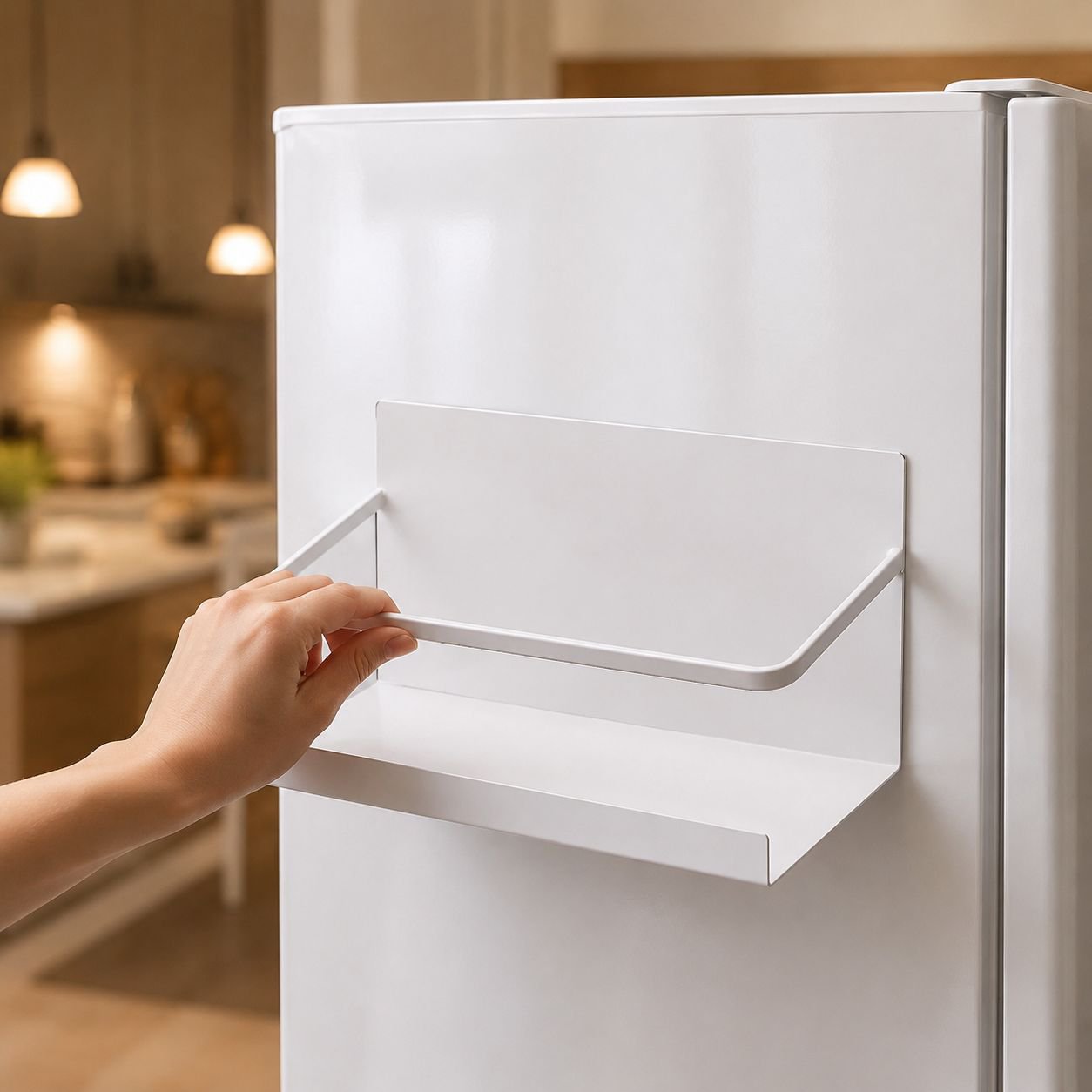 Kitchen towel holder on magnetic rack