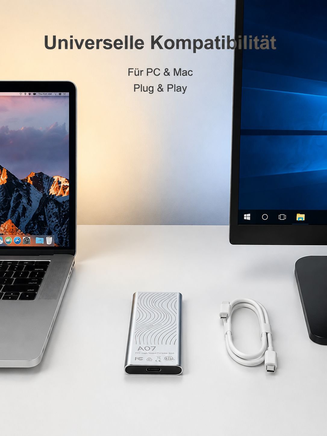 32TB Hochgeschwindigkeits-SSD Externe Festplatte aus intelligentem Aluminiumlegierung für PC/Mac