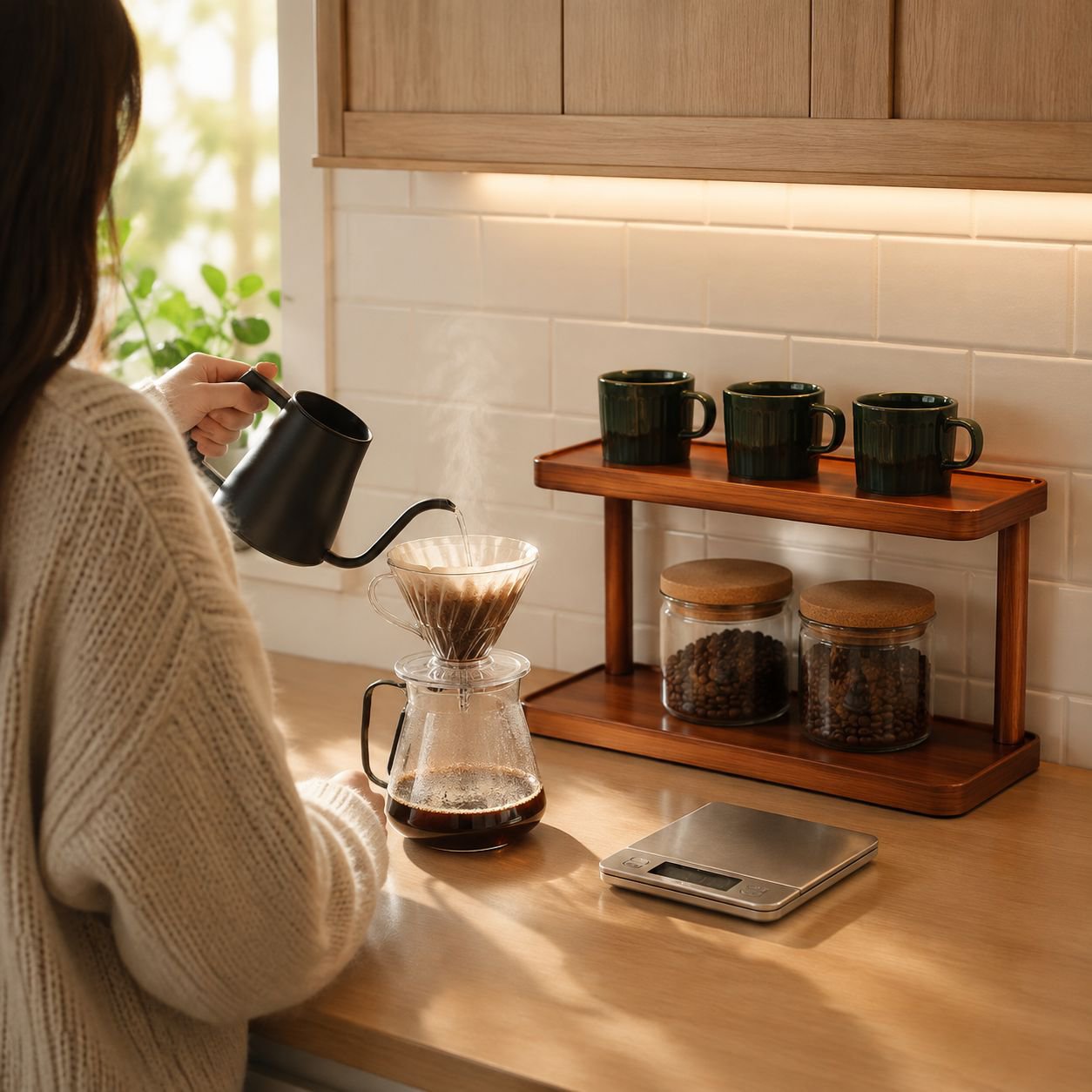 Easy-to-access mug storage solution for desktops