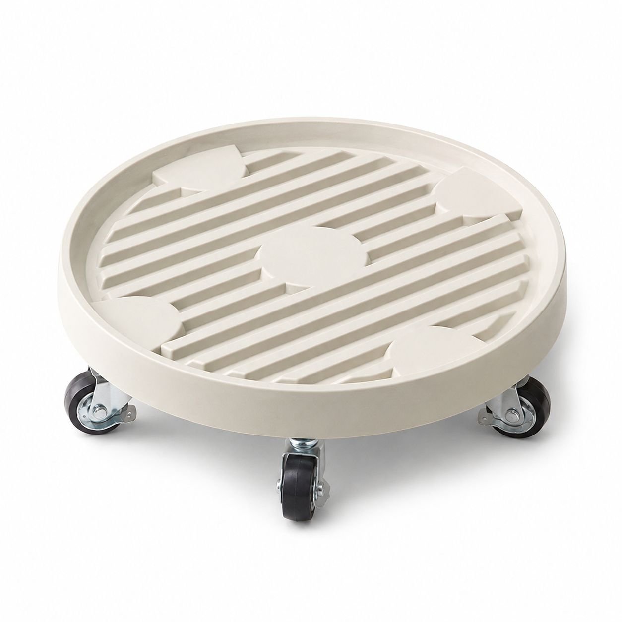 Round Rolling Plant Pot Stand with Silent Non-slip Mat, Ventilated Base for Indoor/Outdoor Use
