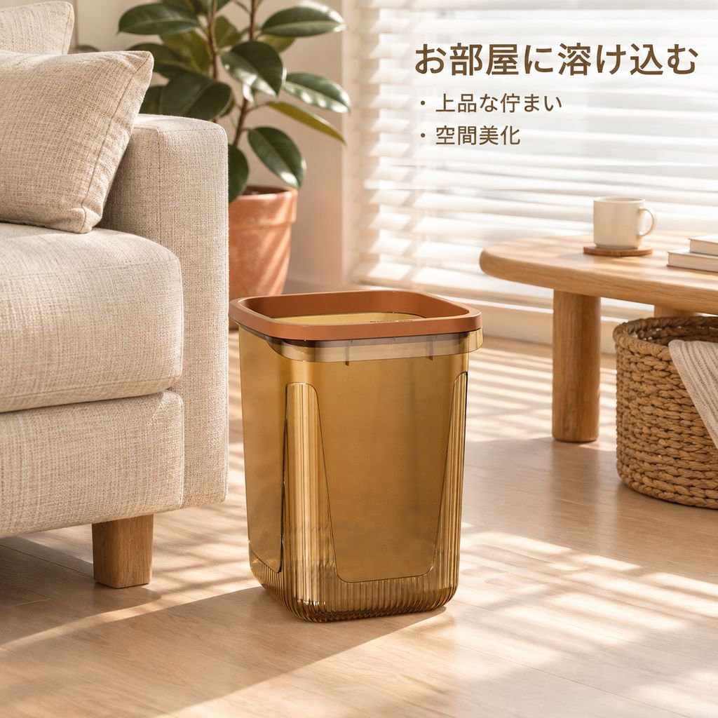 ゴミ箱 大容量 角型 袋止め付き おしゃれ ダストボックス 高級感 家庭用 リビング キッチン トイレ 寝室 くず入れ