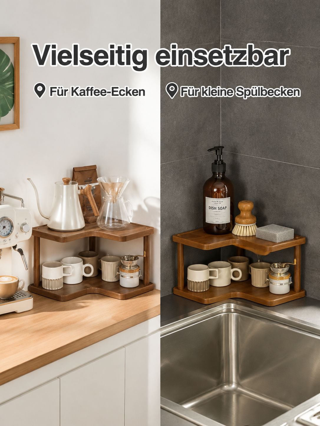 Schlichte und elegante Tassenablage aus Metall