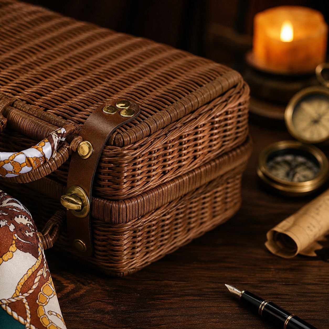 Decorative rattan basket for gifting