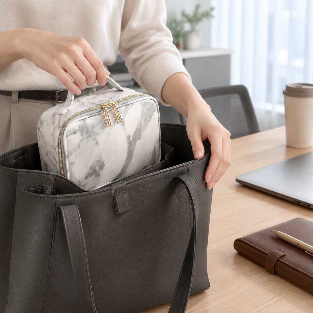 化粧品や小物を整理しやすい旅行用バッグ