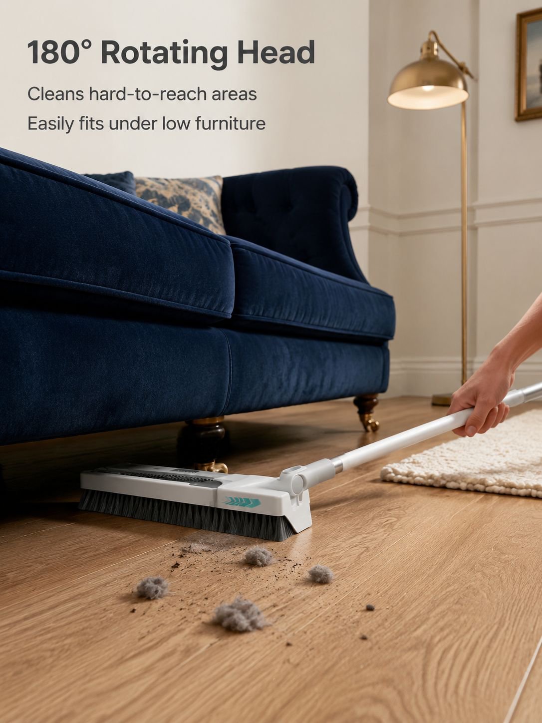 Foldable Large Thick Soft Bristle Broom and Dustpan 3-in-1 Storage Set