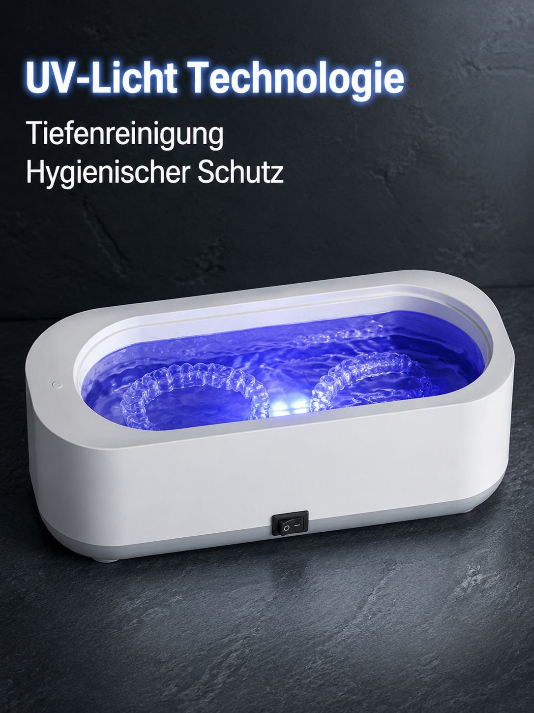 Einfache Bedienung des Brillenreinigers mit einem Knopfdruck