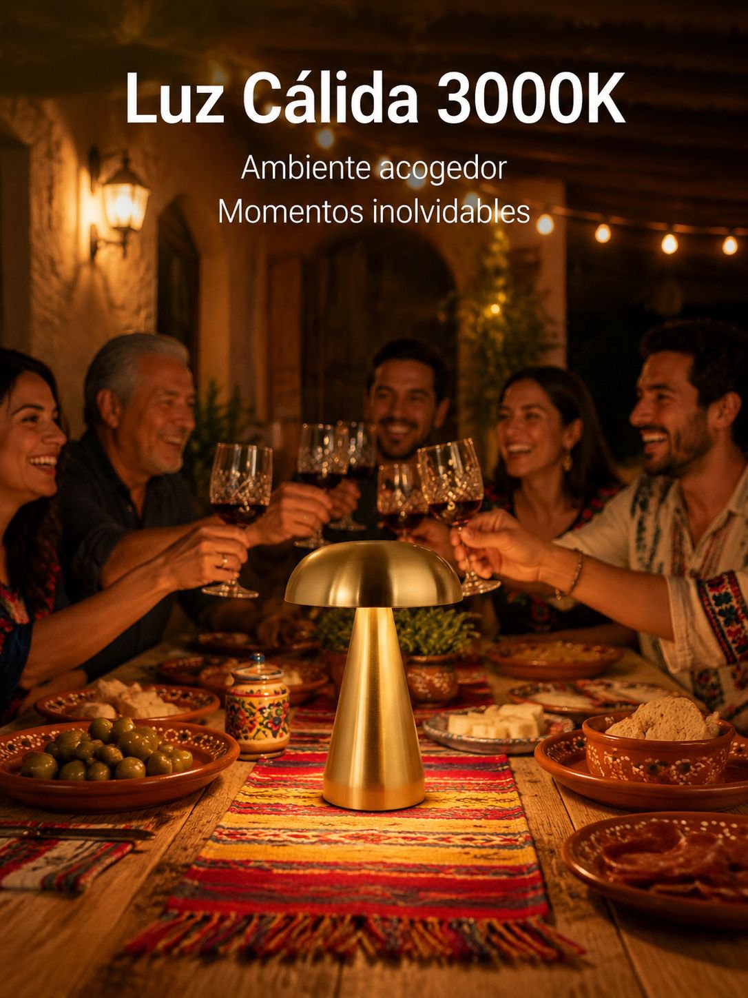 Lámpara de mesa portátil recargable tipo mood