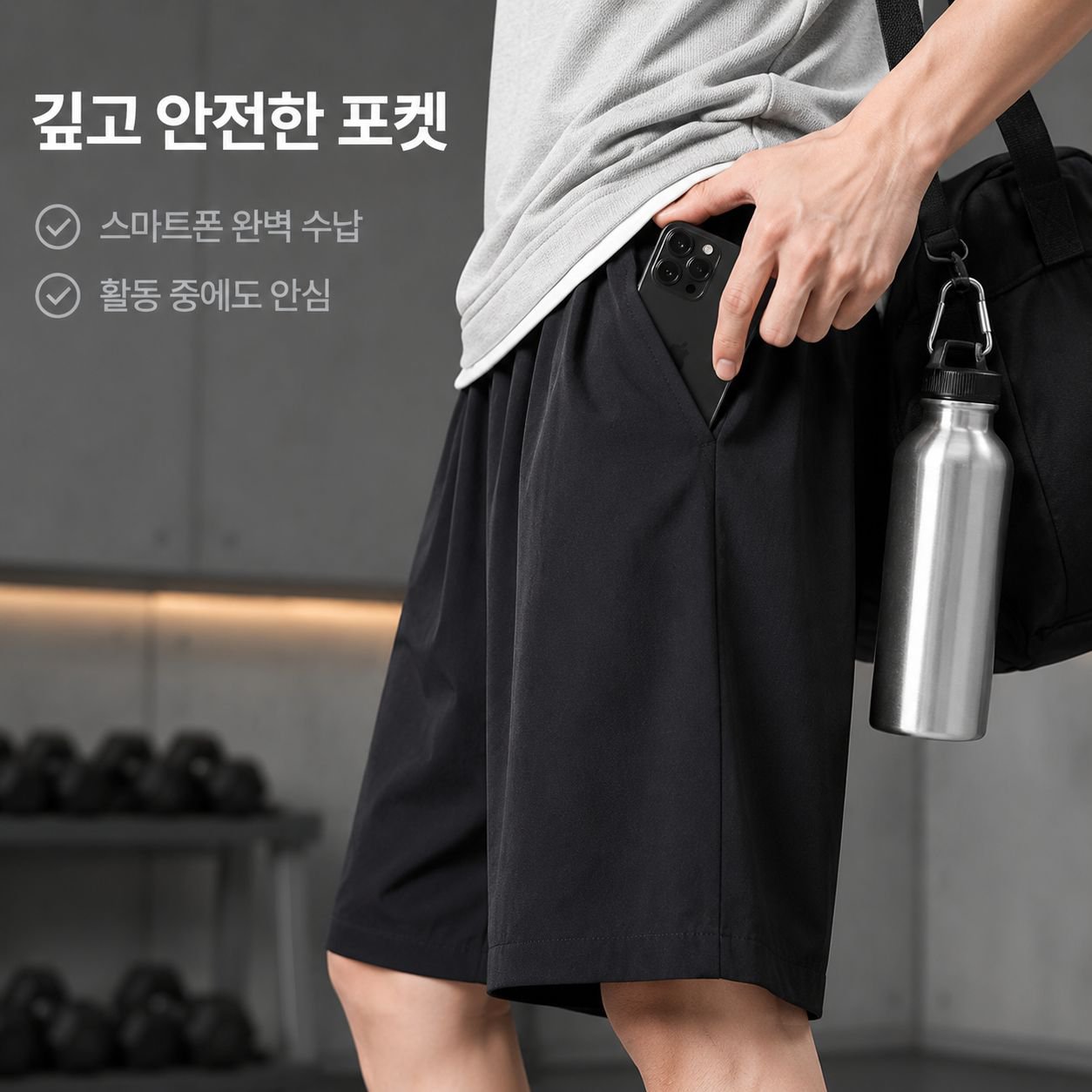 여름용 아이스 실크 남성 반바지 얇은 스타일