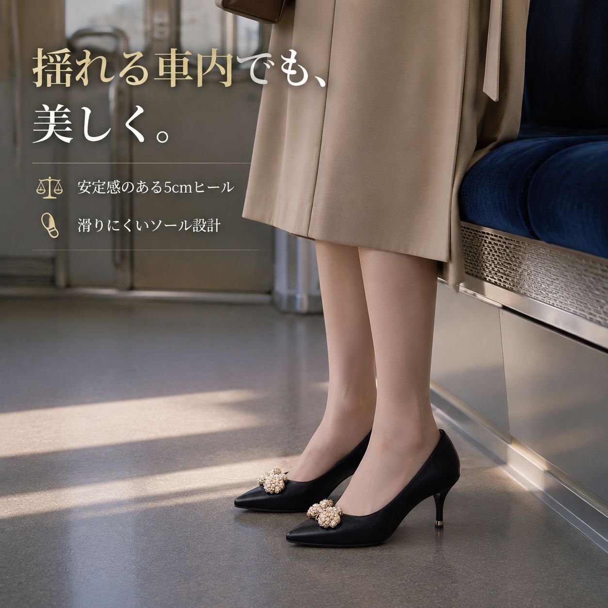万能ラインストーン中ヒール黒ハイヒールレディース細ヒールパンプス