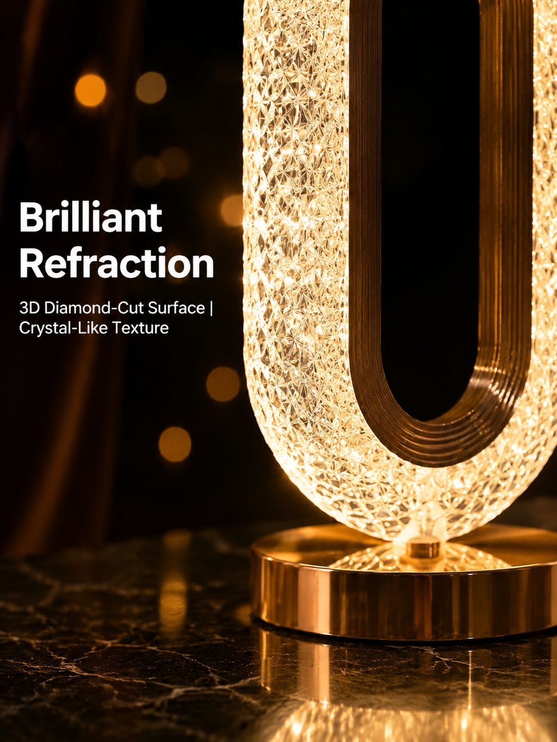 Touch-sensitive acrylic table lamp