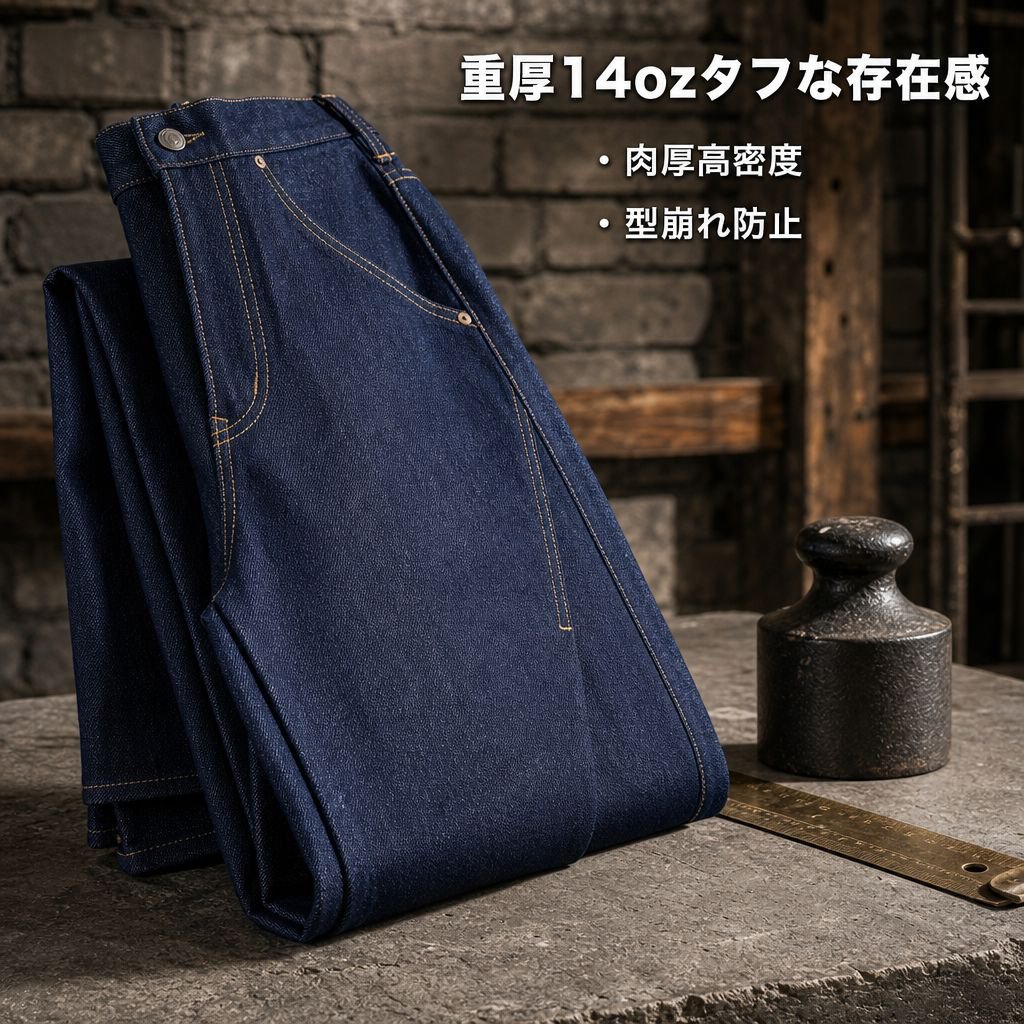 2026春新作 メンズ リジッド 原色 ルーズ ストレート ワイドデニム アメカジ カーブパンツ ジーンズ