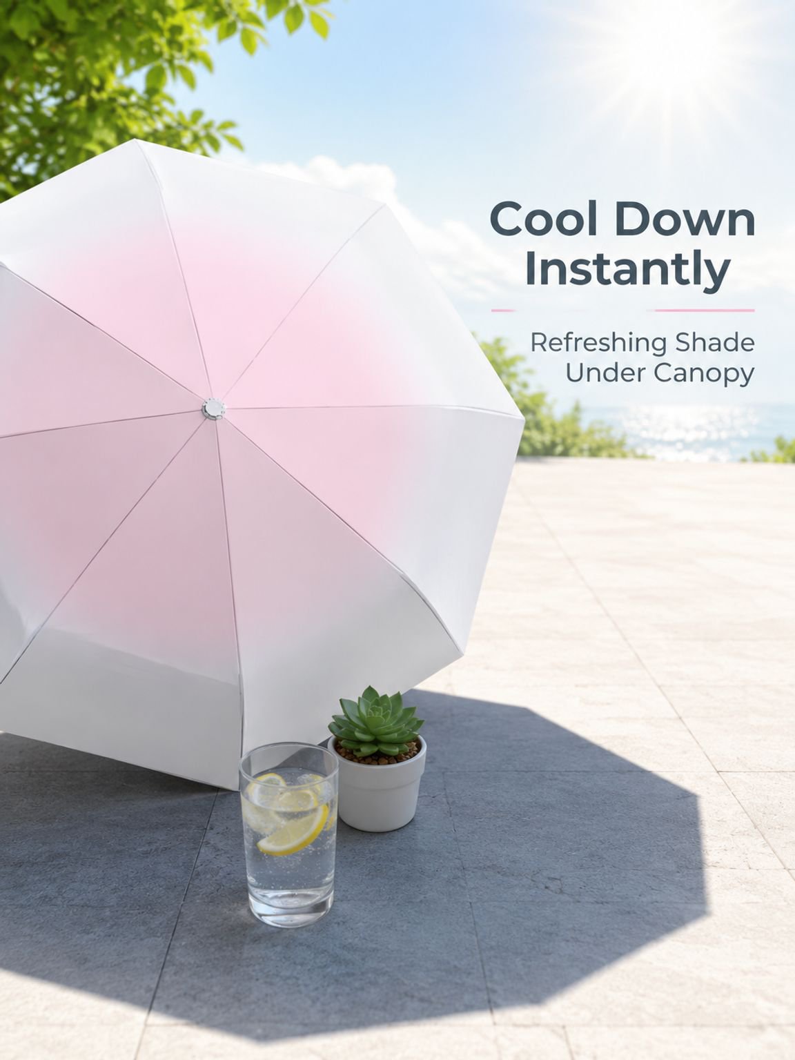 Automatic gradient color sunny and rainy umbrella sun umbrella sun protection and UV protection dual